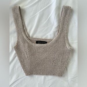 Kendall & Kylie Cream Cropped Tank